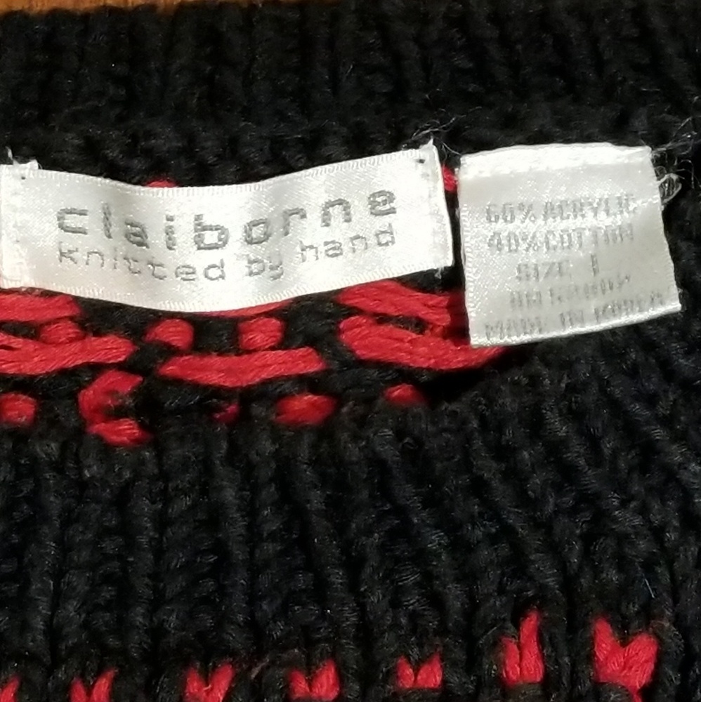Vintage Claiborne Knitted by Hand Sweater - Picture 2 of 4